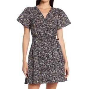 Madewell Short Sleeve Wrap Floral Print Dress Size M